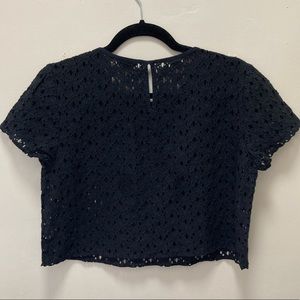 Black Crochet Crop Top